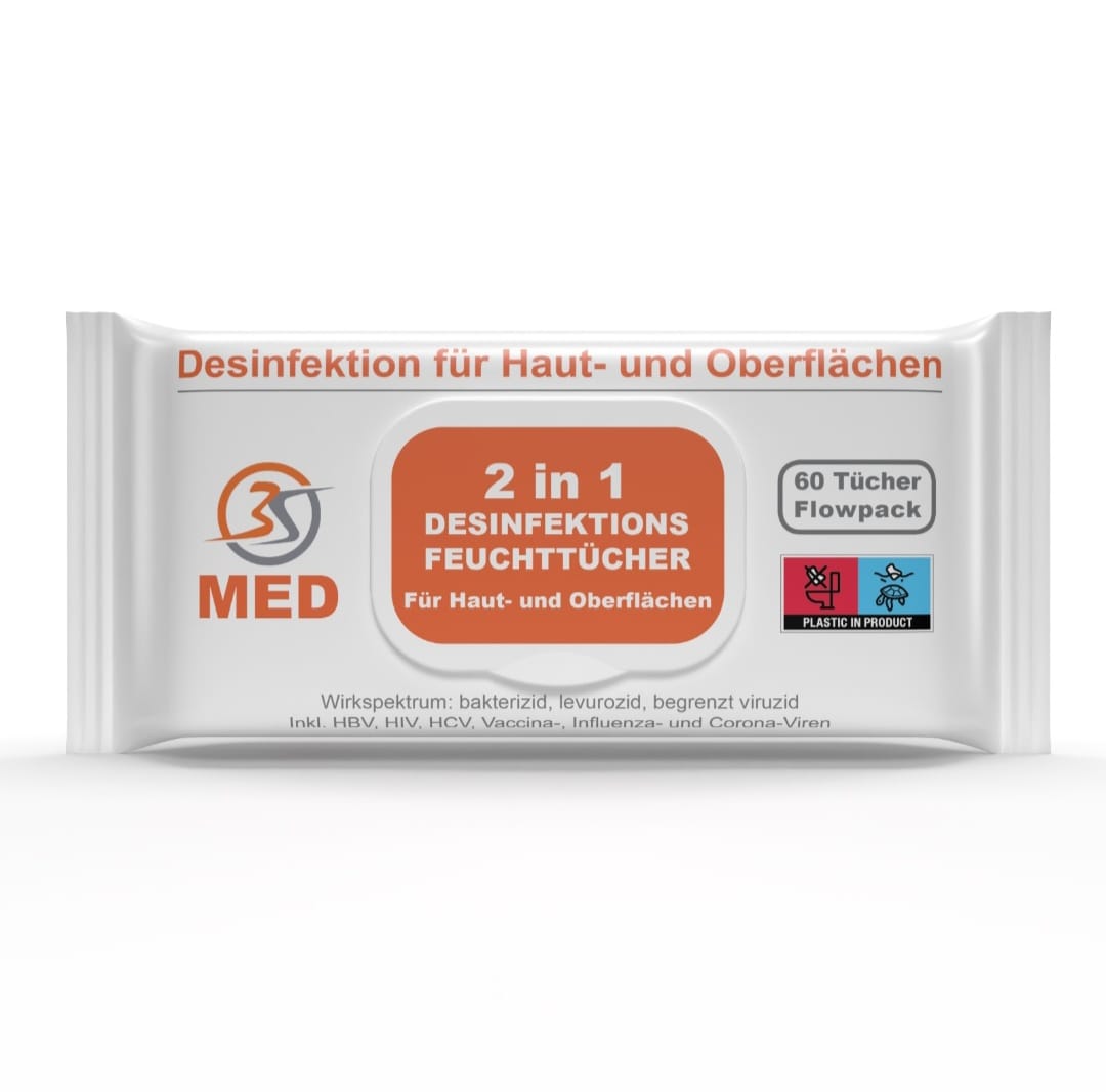 3S MED 2in1 Desinfektions-Feuchttücher